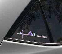 Audi A1 Yan Cam Sticker Oto Kapı Çıkartma Renk Değiştiren  20 cm x 7 cm
